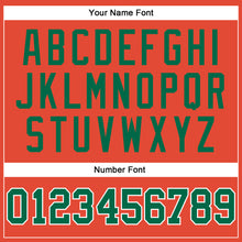 Load image into Gallery viewer, Custom Orange White Pinstripe Kelly Green Authentic Basketball Jersey
