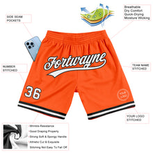 Laden Sie das Bild in den Galerie-Viewer, Custom Orange White-Black Authentic Throwback Basketball Shorts