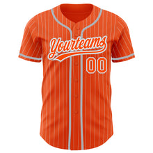 Charger l'image dans la galerie, Custom Orange White Pinstripe Gray Authentic Baseball Jersey