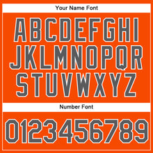 Charger l'image dans la galerie, Custom Orange White Pinstripe Steel Gray Authentic Baseball Jersey