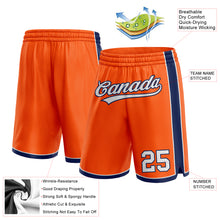 Laden Sie das Bild in den Galerie-Viewer, Custom Orange White-Navy Authentic Basketball Shorts
