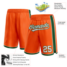 Laden Sie das Bild in den Galerie-Viewer, Custom Orange White-Green Authentic Basketball Shorts