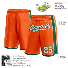 Laden Sie das Bild in den Galerie-Viewer, Custom Orange White-Kelly Green Authentic Basketball Shorts