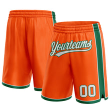 Laden Sie das Bild in den Galerie-Viewer, Custom Orange White-Kelly Green Authentic Basketball Shorts