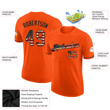 Load image into Gallery viewer, Custom Orange Vintage USA Flag-Black Performance T-Shirt