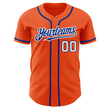 Загрузить изображение в средство просмотра галереи, Custom Orange Royal-White Authentic Baseball Jersey
