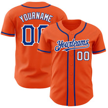 Загрузить изображение в средство просмотра галереи, Custom Orange Royal-White Authentic Baseball Jersey