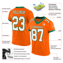 Charger l'image dans la galerie, Custom Orange White-Kelly Green Mesh Authentic Football Jersey