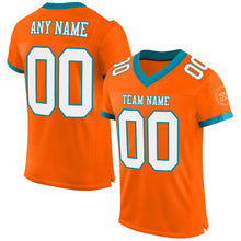 Загрузить изображение в средство просмотра галереи, Custom Orange White-Teal Mesh Authentic Football Jersey