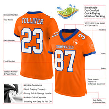 Load image into Gallery viewer, Custom Orange White-Royal Mesh Authentic Football Jersey