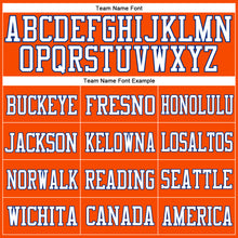 Load image into Gallery viewer, Custom Orange White-Royal Mesh Authentic Football Jersey