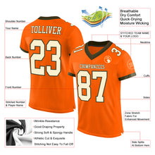 Laden Sie das Bild in den Galerie-Viewer, Custom Orange Cream-Olive Mesh Authentic Football Jersey