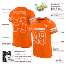 Laden Sie das Bild in den Galerie-Viewer, Custom Orange White-Gray Mesh Authentic Football Jersey