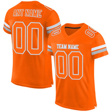 Laden Sie das Bild in den Galerie-Viewer, Custom Orange White-Gray Mesh Authentic Football Jersey