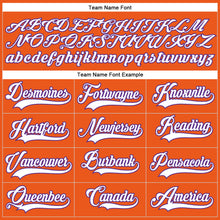 Load image into Gallery viewer, Custom Orange White-Purple Hockey Lace Neck Jersey