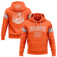 Загрузить изображение в средство просмотра галереи, Custom Stitched Orange White-Gray Football Pullover Sweatshirt Hoodie