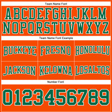 Load image into Gallery viewer, Custom Stitched Orange Kelly Green-White Football Pullover Sweatshirt Hoodie