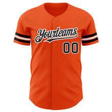 Загрузить изображение в средство просмотра галереи, Custom Orange Black-White Authentic Baseball Jersey