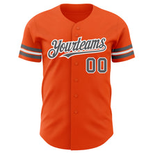 Charger l'image dans la galerie, Custom Orange Steel Gray-White Authentic Baseball Jersey