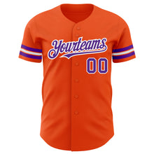 Charger l'image dans la galerie, Custom Orange Purple-White Authentic Baseball Jersey