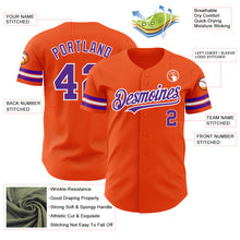 Charger l'image dans la galerie, Custom Orange Purple-White Authentic Baseball Jersey