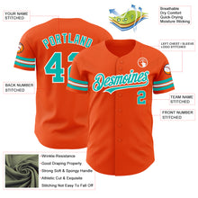 Загрузить изображение в средство просмотра галереи, Custom Orange Aqua-White Authentic Baseball Jersey