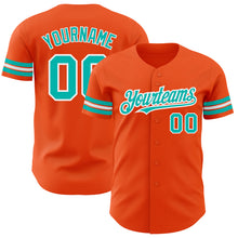 Загрузить изображение в средство просмотра галереи, Custom Orange Aqua-White Authentic Baseball Jersey