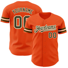 Загрузить изображение в средство просмотра галереи, Custom Orange Olive-Cream Authentic Baseball Jersey