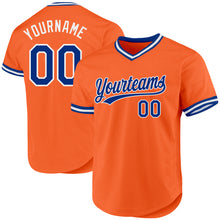 Charger l'image dans la galerie, Custom Orange Royal-White Authentic Throwback Baseball Jersey