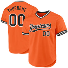 Charger l'image dans la galerie, Custom Orange Black-White Authentic Throwback Baseball Jersey