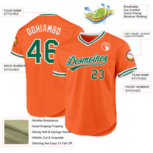 Charger l'image dans la galerie, Custom Orange Kelly Green-White Authentic Throwback Baseball Jersey