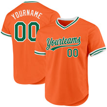 Charger l'image dans la galerie, Custom Orange Kelly Green-White Authentic Throwback Baseball Jersey