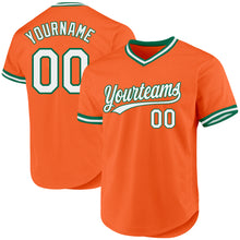 Charger l'image dans la galerie, Custom Orange White-Kelly Green Authentic Throwback Baseball Jersey
