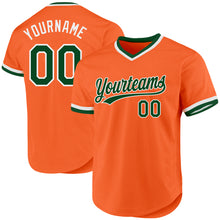 Charger l'image dans la galerie, Custom Orange Green-White Authentic Throwback Baseball Jersey