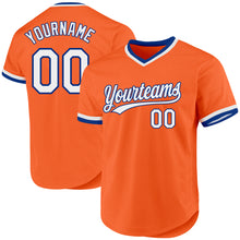 Charger l'image dans la galerie, Custom Orange White-Royal Authentic Throwback Baseball Jersey