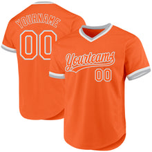 Charger l'image dans la galerie, Custom Orange Gray-White Authentic Throwback Baseball Jersey