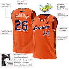 Загрузить изображение в средство просмотра галереи, Custom Orange Navy Gold-White Authentic Throwback Basketball Jersey