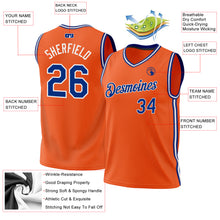 Загрузить изображение в средство просмотра галереи, Custom Orange Royal-White Authentic Throwback Basketball Jersey