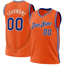 Загрузить изображение в средство просмотра галереи, Custom Orange Royal-White Authentic Throwback Basketball Jersey