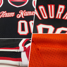 Load image into Gallery viewer, Custom Orange Black-White Authentic Throwback Basketball Jersey
