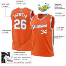 Загрузить изображение в средство просмотра галереи, Custom Orange White-Light Blue Authentic Throwback Basketball Jersey