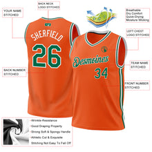 Загрузить изображение в средство просмотра галереи, Custom Orange Kelly Green-White Authentic Throwback Basketball Jersey