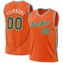 Загрузить изображение в средство просмотра галереи, Custom Orange Kelly Green-White Authentic Throwback Basketball Jersey