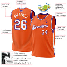 Загрузить изображение в средство просмотра галереи, Custom Orange White-Purple Authentic Throwback Basketball Jersey