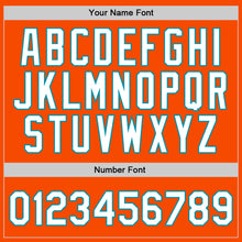 Загрузить изображение в средство просмотра галереи, Custom Orange White-Teal Authentic Throwback Basketball Jersey