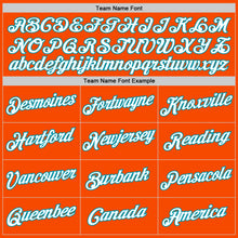 Загрузить изображение в средство просмотра галереи, Custom Orange White-Teal Authentic Throwback Basketball Jersey