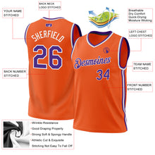 Load image into Gallery viewer, Custom Orange Purple-White Authentic Throwback Basketball Jersey
