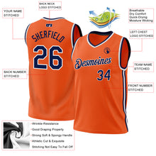 Загрузить изображение в средство просмотра галереи, Custom Orange Navy-White Authentic Throwback Basketball Jersey