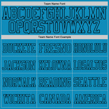 Charger l'image dans la galerie, Custom Panther Blue Panther Blue-Black Mesh Authentic Football Jersey