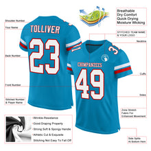 Load image into Gallery viewer, Custom Panther Blue White-Red Mesh Authentic Football Jersey